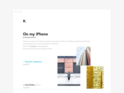 On my iPhone grid minimal photo photography responsive travel typography ui ux web