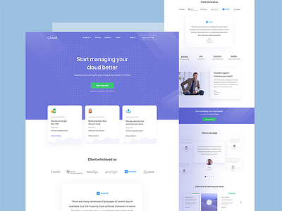 Cloud Managing Web Apps Concept 02 2018 app landing apps blue clean ui cloud landing page managing minimal ui software landing ui web