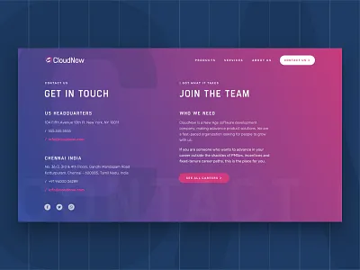 Contact Page business contact design dev saas start up tech ui ux web website