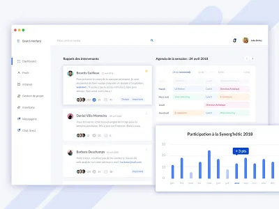 Dashboard - University Interface calendar cards dashboard desktop interface redesign statistic ui ux