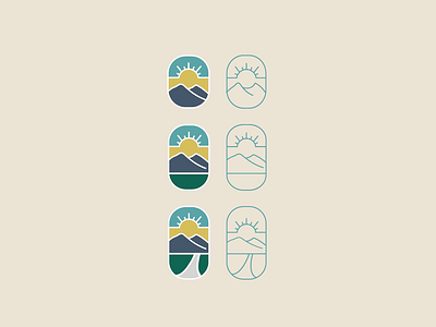 Mountain Scene Sub-marks blueridge iconography icons illustration logo mountains submark sun