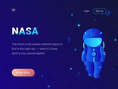 Space astronaut colors design graphics landing nasa page space ui web