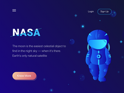 Space astronaut colors design graphics landing nasa page space ui web