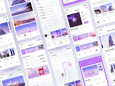 Travel app collection interface map ps tourism ui