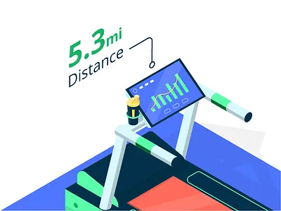 Gym - Treadmill cardio data fitness gym health illustration infographic isometric illustration running treadmill ui workout