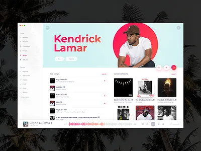 Music Player app artist desktop music player ui ux