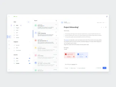 Inbox app 👨🏻‍💻 attachment blue email inbox mail message messages profile toggle ui ui design