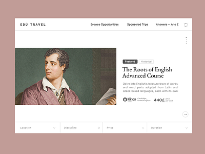 Main Page – Slider Layout course education interface slider ui ux web