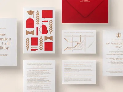 Coke Scholars 2018 Banquet Collateral banquet collateral event illustration invitation invite map print rsvp