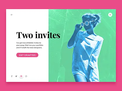 Two Dribbble Invites dribbble dribbble invites flat design invitation invites ui