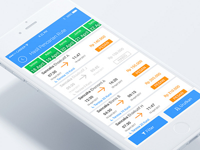 Search Result - Train Ticketing 1/3 booking ios design kereta mobile app train booking travel ui