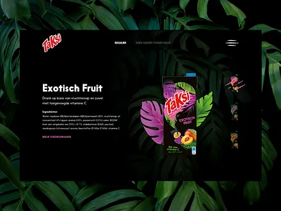 Product Page Design claw drink fresh jungle leaves product tropical
