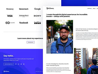 Portfolio About Me about city clients contact description hello logos personal portfolio portrait