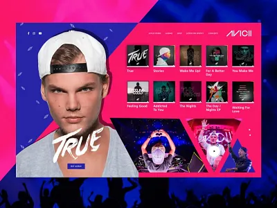 AVICII Legacy in one place avicii black design dj interface music triangle tribute ui web website