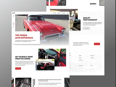 Unique Auto Upholstery design experience layout redesign screen ui ux website xd