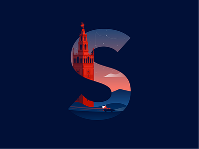 S | sevilla 36daysoftype illustration illustrator letter miguelcm s seville type typography