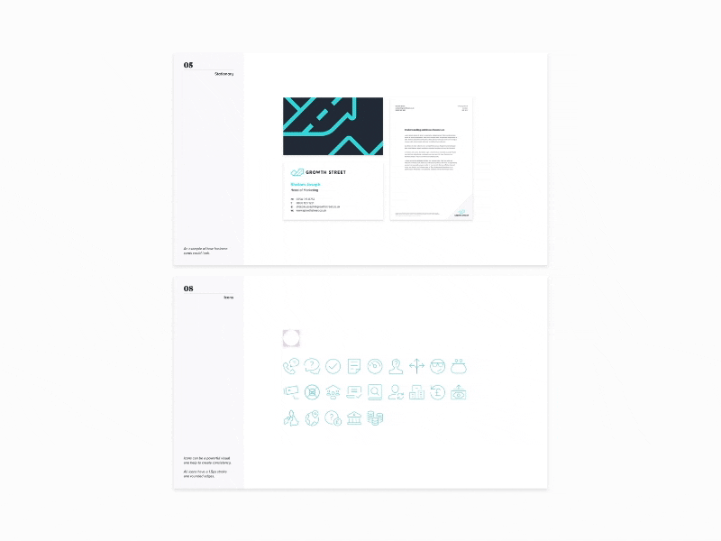 Growth Street Branding brand book branding business card identity logotype mark minimal typography