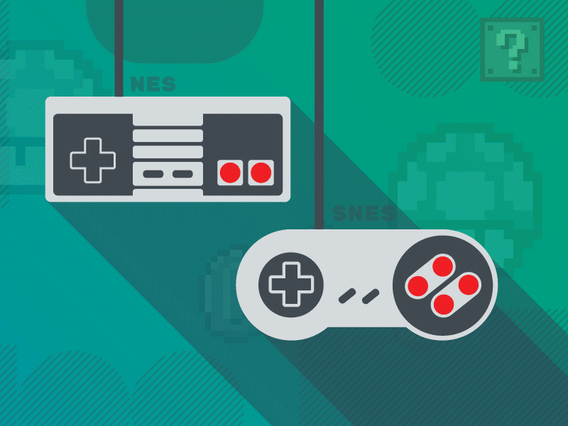 History of Nintendo Consoles gamecube gaming gradient iconography illustration n64 nes nintendo snes switch wii
