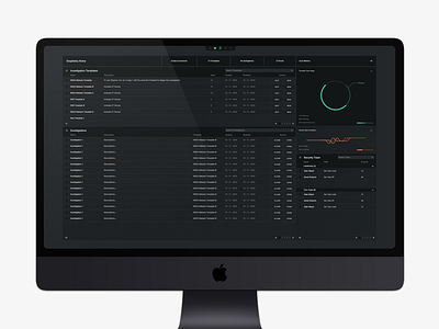 Sec Ops Management Dash cyber dark dashboard list security table theme ui ux view