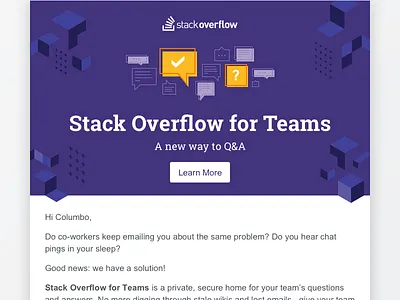 Welcome Overflow for Teams email hybrid responsive roboto slab template
