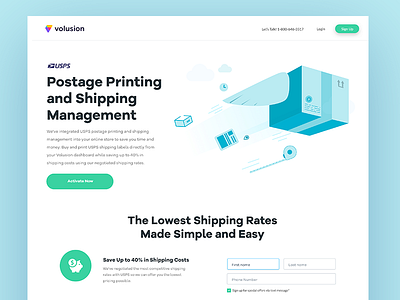 Shipping Landing Page flat artwork illustration landing page shipping shipping management usps vector art