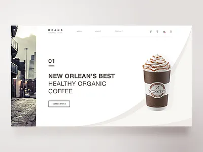 BEANS — Fresh Organic Coffee coffee concept designer layout new orleans organic typography web design webdesign