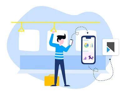 Illustrations for Vookmark [ 1 ] - Video Bookmarking Service android illustration ios people promotion train travel vookmark web work