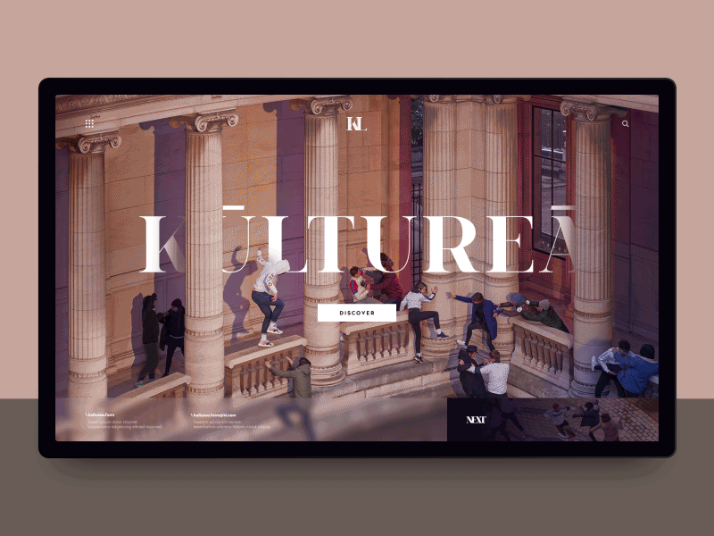Kūltureā: Web Interaction animation architecture blur concept design interaction typography ui web