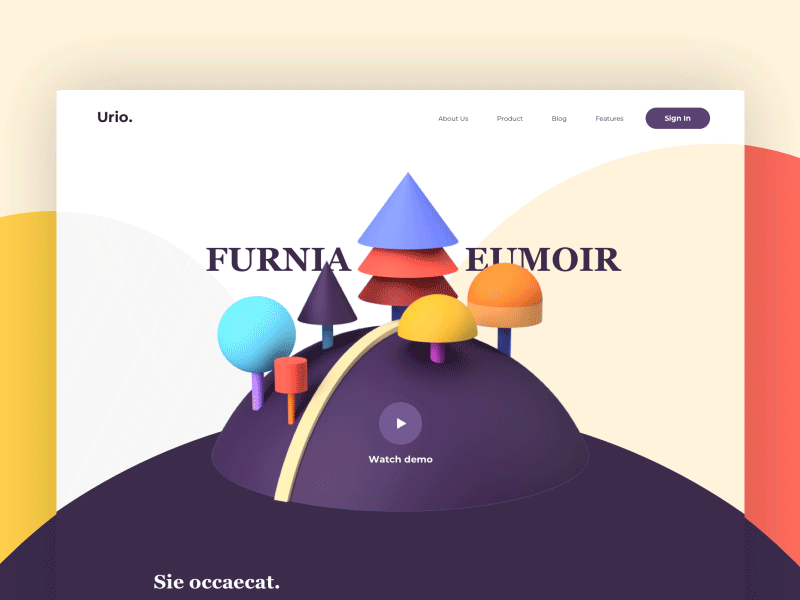 3D Forest - Landing Page animate clean colors design landing minimal one page ui ux web