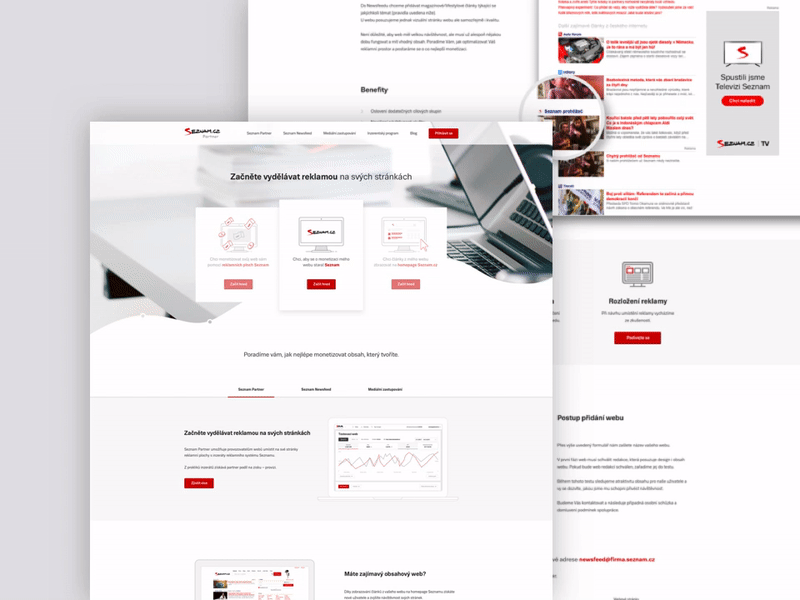 Seznam Partner Landing Page design interface landing macbook page red seznam trends ui ux webdesign white