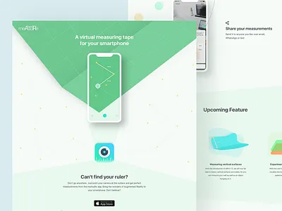 AR Measurement App Landing page app ar ios landing page measurement ruler scale ui design web design