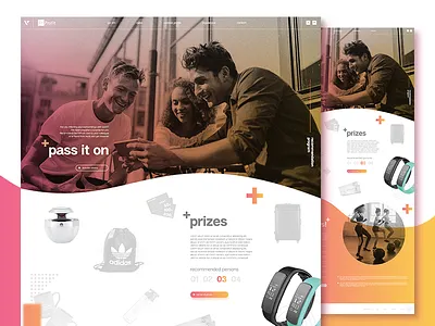 Landing for recommendation program colors fitness gradient landing prizes program recommendation sport ui web website