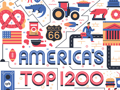 Barron's Magazine america burger character finance flag flat illustration money usa vector