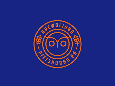 Brewolingo By Duolingo Logo beer brand identity branding brewolingo craft beer craft brew duolingo face hipster label logo owl