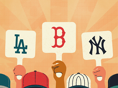 ESPN Radical Idea Series—Bidding bidding editorial espn hats illustration mlb paddles