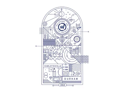 WillowTree 2018 Illustration design geometric icons illustration ink line office symbols tech