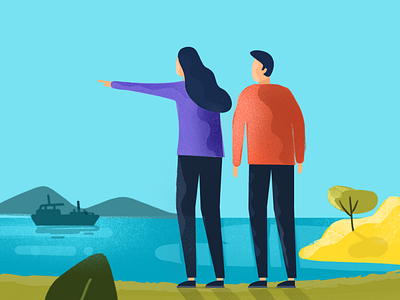 Nature couples design illustration love