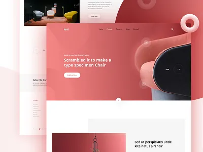 iosi- Chair Homepage e commerce template typography ui ux web design