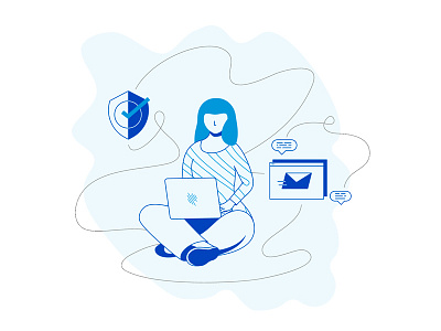 A connected internet. branding drawing illustration organic website women