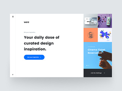 Landing page - welovedaily.com clean daily dose inspiration landing page platform website welove welovedaily wip