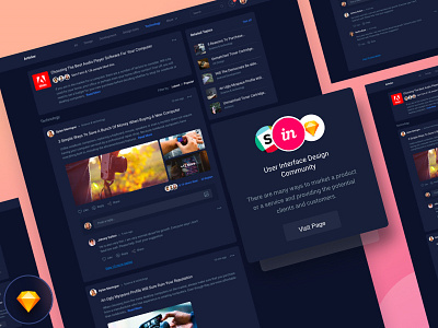 Blogging Community UI app blog color creative design free gradient invision sketch social social ui trimbo
