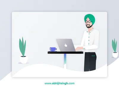 Portfolio Illustration character coffee illustration minimal person portfolio sardar sikh work