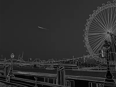 London apple pencil drawing grayscale illustration line art london procreate