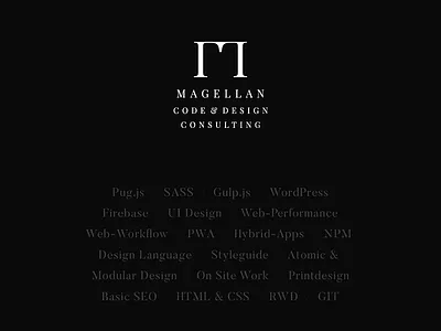 Branding my Portfolio: Magellan Code & Design Consulting brand branding ci cloud freelancer identity logo logodesign magellan service cloud skills