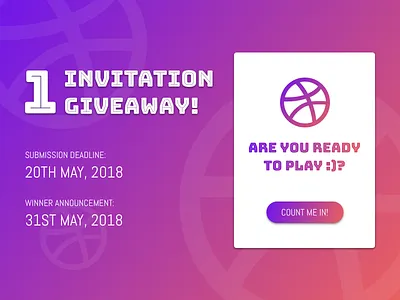 1x Dribbble Invitation Giveaway! dribbble invite giveaway gradation illustration invitation invite ui
