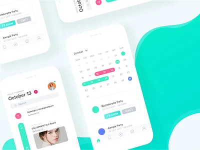 Calendar application card design list ue ui