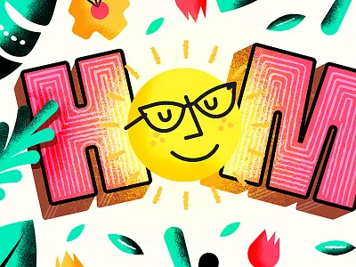 Home design home illustration sun textures