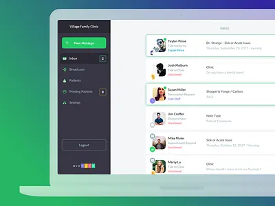 Avocare Dashboard clinic healtcare health illustration landing light ui web