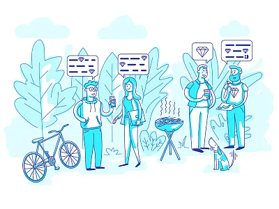 Ruby conf illustration grill illustration it ruby summer vector