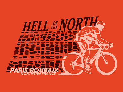 Hell of the North bicycle bike cycling drawing france illustration t shirt